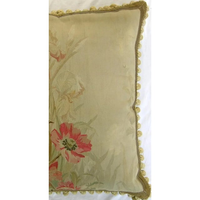 Textile Circa 1860 Antique French Aubusson Tapestry Pillow For Sale - Image 7 of 9