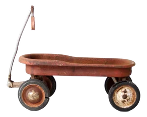 Vintage Red Metal Wagon