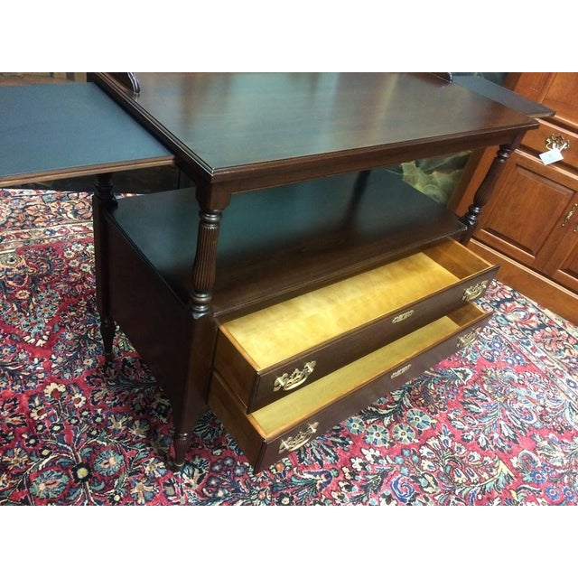 Wood Vintage Server, Ethan Allen Serving Cart For Sale - Image 7 of 12