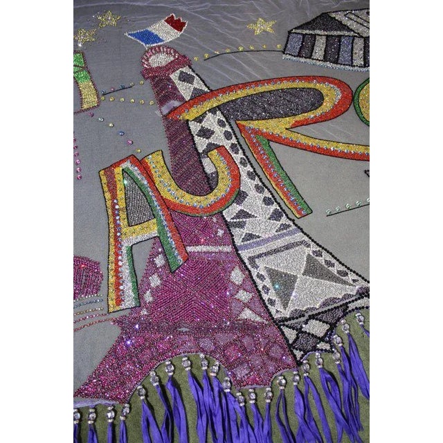 Late 20th Century Vintage Versace Beaded Hanging Textile Art For Sale - Image 9 of 11