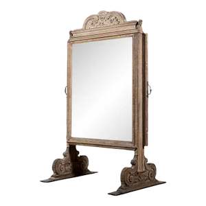 Antique Hidden Triple Mirror Bleached Oak