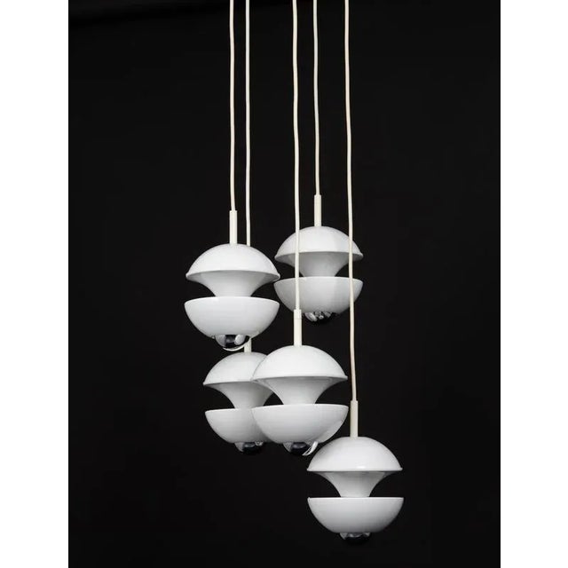 White Cascading Pendant from Kaiser Leuchten, 1970s For Sale - Image 9 of 13