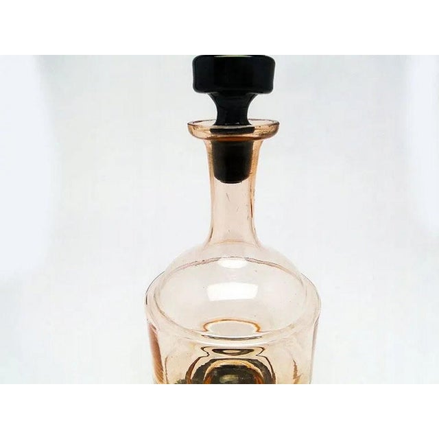 Vintage Art Deco Carafe from Hortensja Glassworks, Poland, 1950s For Sale - Image 3 of 9