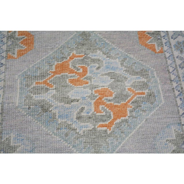 2000 - 2009 Turkish Oushak Knotted Wool Rug, 3'1''x11'2'' For Sale - Image 5 of 5