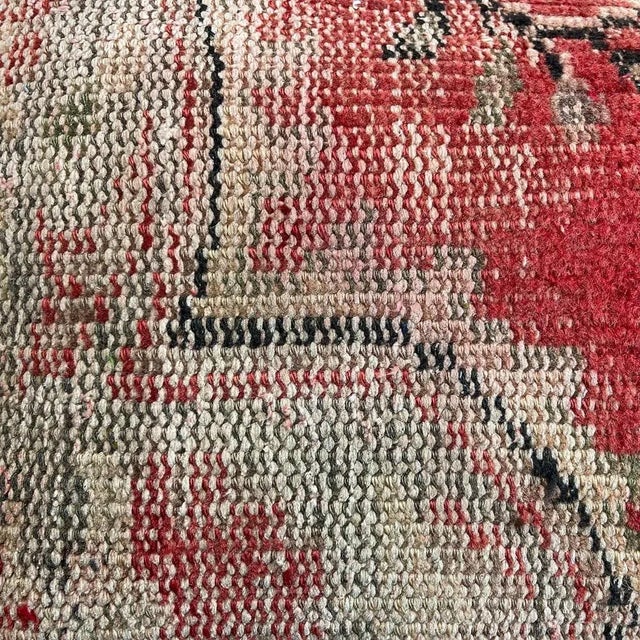 Large Vintage Turkish Handmade Rug Cushion Cover For Sale - Image 10 of 11