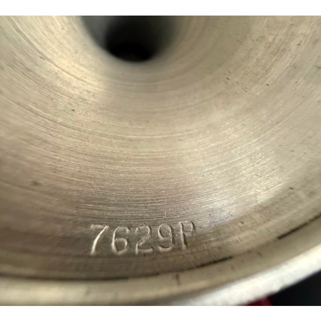 Vintage 1970s Towle Pewter Pedestal Candy Bowl 7629p – Mid Century Pierced Design For Sale - Image 4 of 4