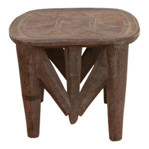 Carved Nupe Ceremonial Side Table