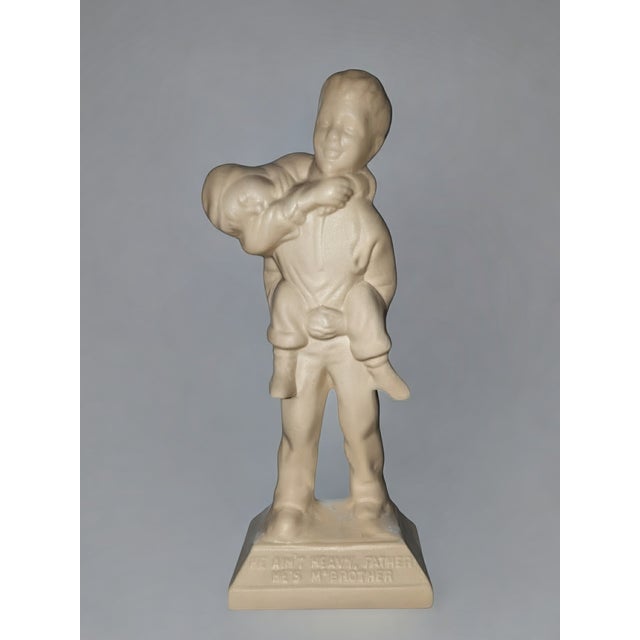Realism Boystown Figurine in White Bisque Porcelain For Sale - Image 3 of 8