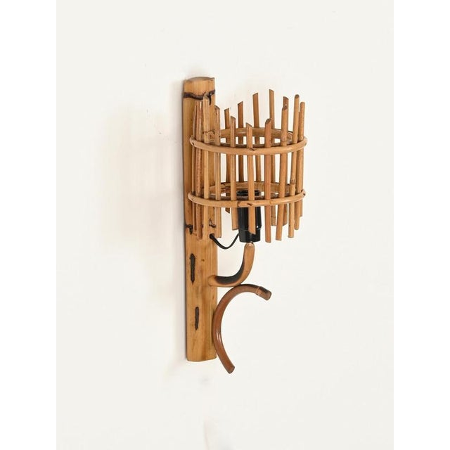 Mid-Century Modern Rattan Lantern Sconces by Louis Sognot, France, 1960s, Set of 2 For Sale - Image 11 of 13