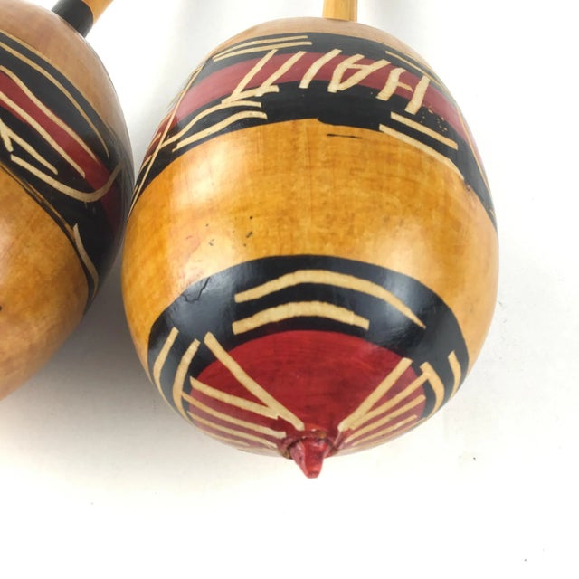 Wood Vintage Gourd Salsa Music Hand Shakers Haiti For Sale - Image 7 of 10