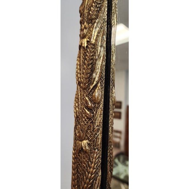 Wood Antique Dutch Giltwood Faux Bamboo Repousse Wall Mirror For Sale - Image 7 of 15