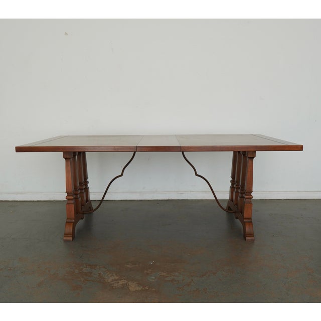 Vintage Double Pedestal Dining Table For Sale - Image 4 of 18