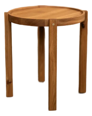 Waverly Side Table | Modern Round White Oak Side Table With Bronze Details