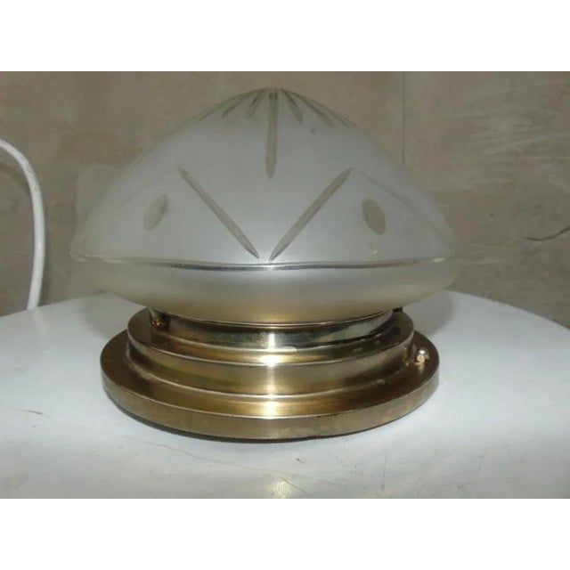 Art Deco Brass Nickel-Plated Ceiling Lamp, 1920s For Sale - Image 4 of 5