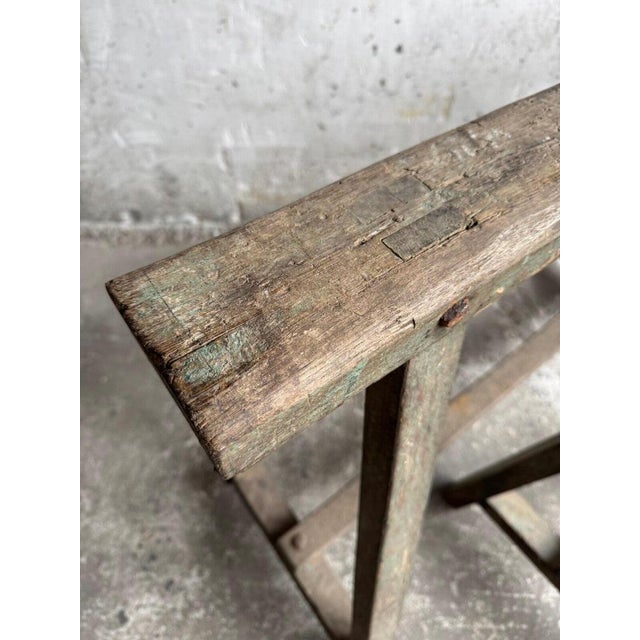 Industrial Wooden Trestles, 1940s, Set of 2 For Sale - Image 6 of 8