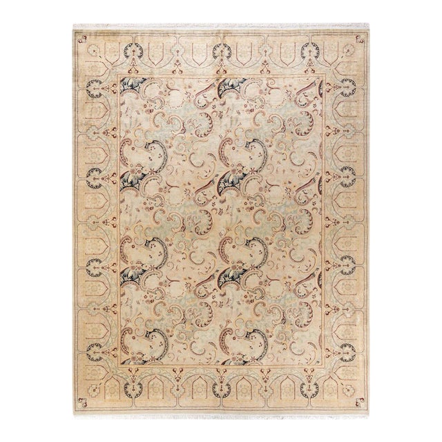 Mogul, One-of-a-Kind Hand-Knotted Area Rug in Ivory, 8' 1" x 10' 5" For Sale