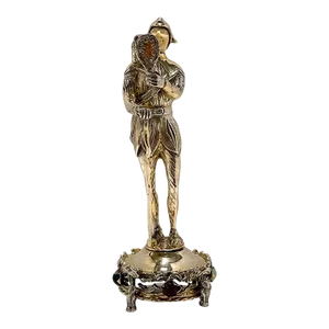 Early 20th Century Sterling, Bone, & Semi-Precious Gems Figure of a Court Jester