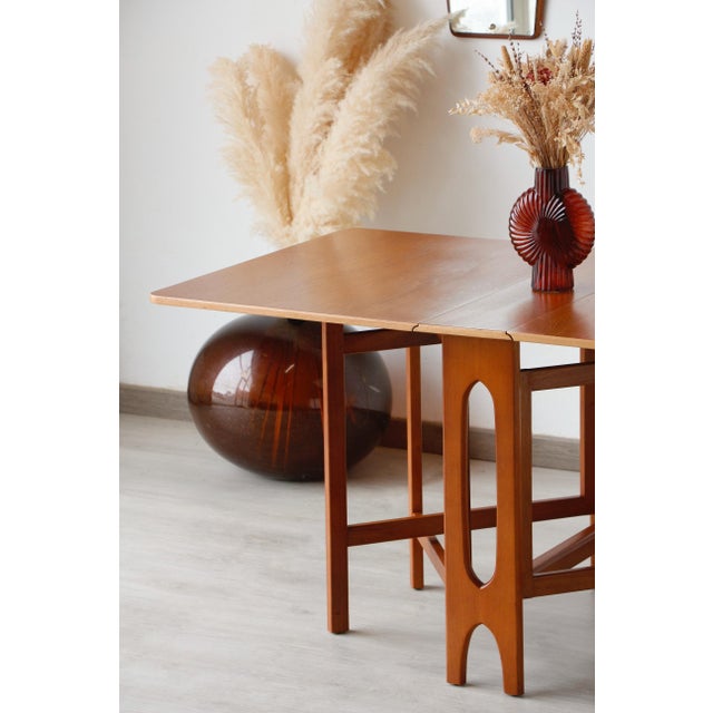 Scandinavian Drop-Leaf Table in Bendt Winge Teak and Beech, 1960s For Sale - Image 4 of 17