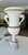 White Single Italian Tall Alabaster and Brass Urn Handles Table Lamp For Sale - Image 8 of 18