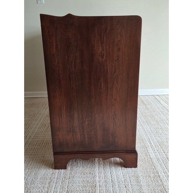 Solid Cherry Double Dresser With Gallery, Mid-20th Century For Sale - Image 4 of 9