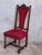 Early 20th Century Spanish Carved Walnut Set of Six Chairs with Red Velvet Seat and Back For Sale - Image 11 of 18