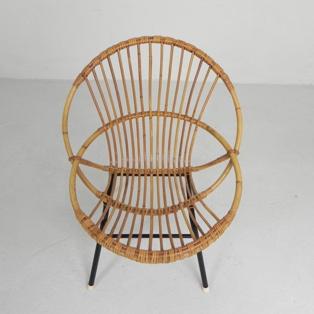 Black Vintage Bamboo Chair by Rohe Noordwolde, 1960s For Sale - Image 8 of 18