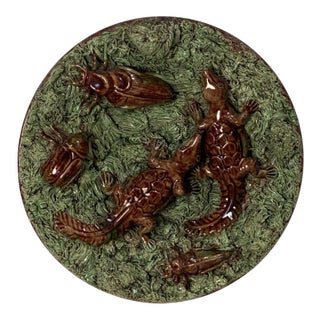 Portuguese Palissy Plate Circa 19th Century For Sale