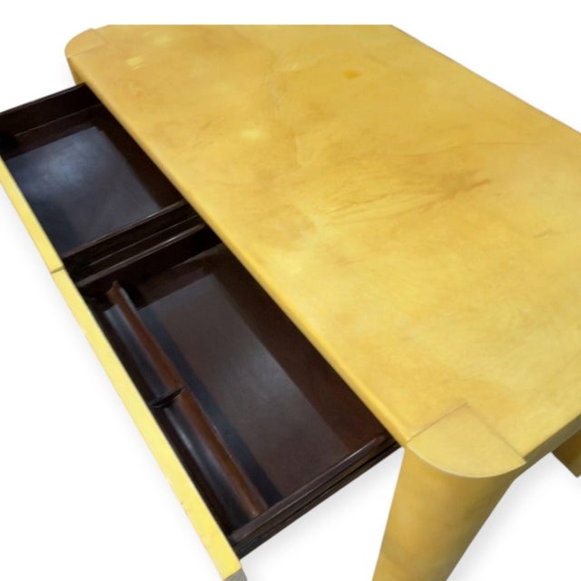 Animal Skin Karl Springer Goatskin Desk c.1970 For Sale - Image 7 of 9