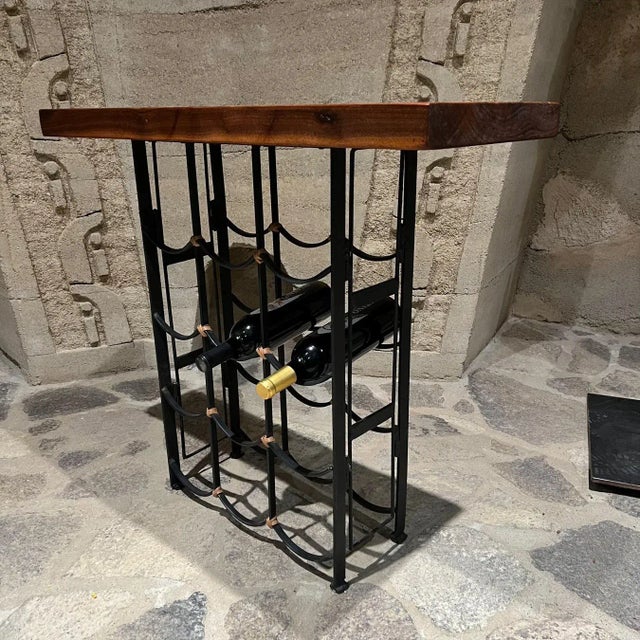 1950s Style Arthur Umanoff Wine Bar Table 12 Bottle Rack For Sale - Image 9 of 11