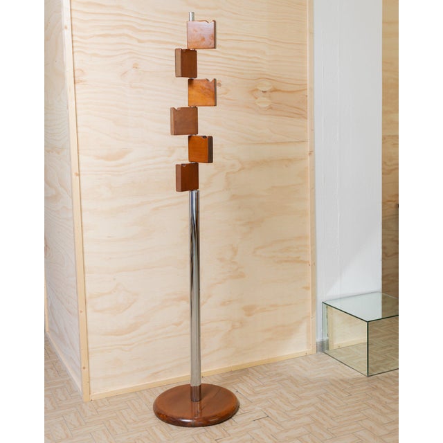 Vintage Coat Rack in Chrome and Wood, 1960s For Sale - Image 10 of 11