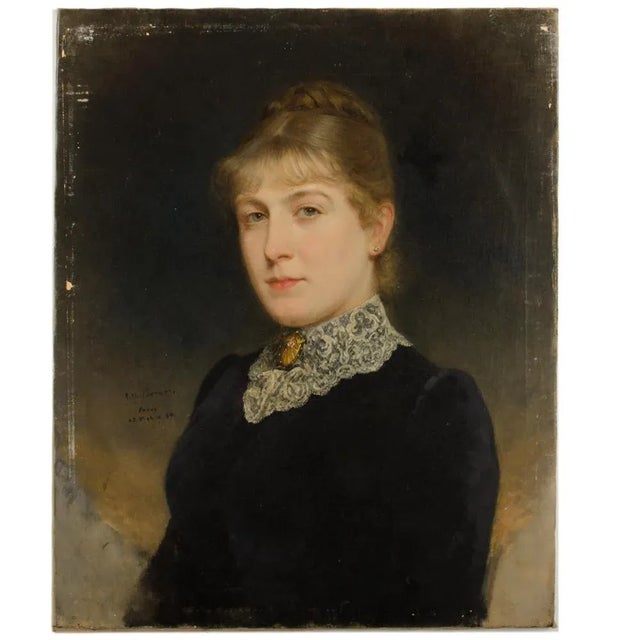 Arthur Von Ferraris (Hungary, 1856- 1936) "Seated Lady". For Sale - Image 11 of 11