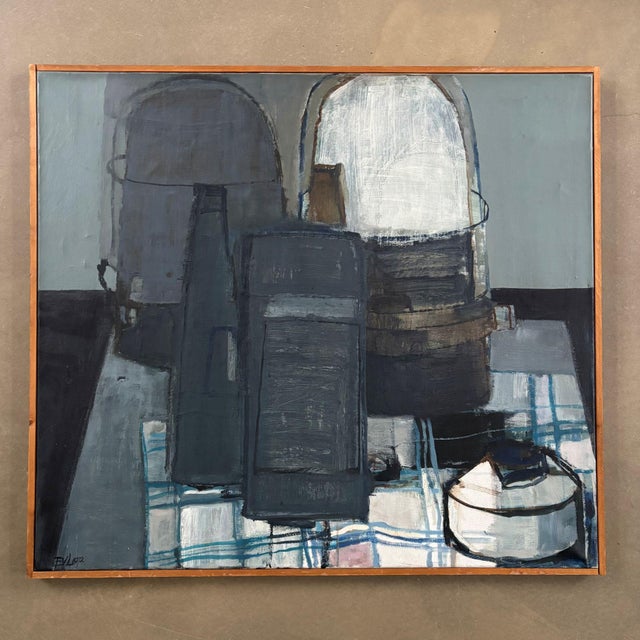 Dutch artwork, painting, still life, oil on canvas. artist: evert van lopik ( (giessendam, 13 november 1946), dated 1972...