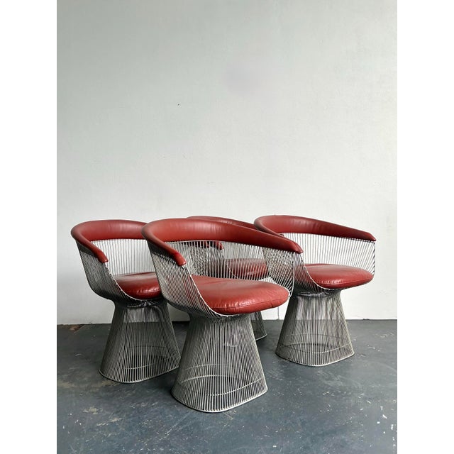 Vintage MCM Warren Platner for Knoll Chrome Dining Chairs - Set of 4 For Sale - Image 9 of 12