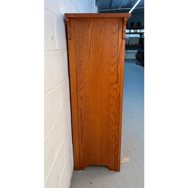Late 20th Century Late 20th Century Mission Oak Highboy Dresser by Vaughan Bassett For Sale - Image 5 of 17