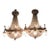 1970 French Artisan Louis XVI Gold Bronze Chandeliers-Pair For Sale