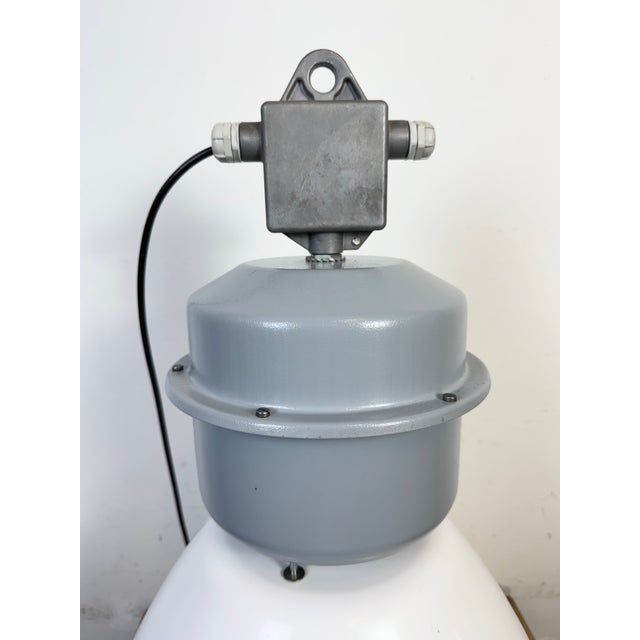 Large Industrial White Enamel Factory Lamp from Elektrosvit, 1990s For Sale - Image 14 of 17