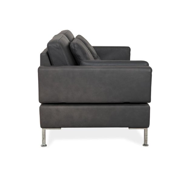Alba 2-Seater Sofa in Grey Leather from Brühl For Sale - Image 12 of 15