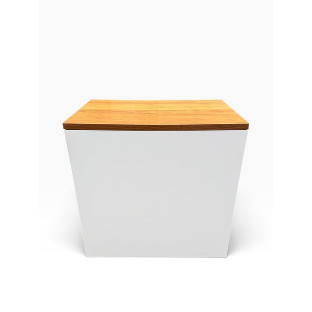 2010s Knoll Two-Drawer Filing Cabinet in White With Wood Top For Sale - Image 5 of 10