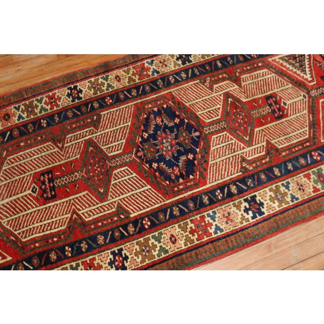 A 20th century tribal highly decorative Persian Serab wide runner. Great quality and great condition. Accents in blue...