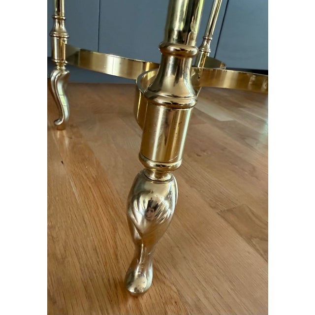 Vintage French Style Brass and Glass Side Table For Sale In Austin - Image 6 of 9