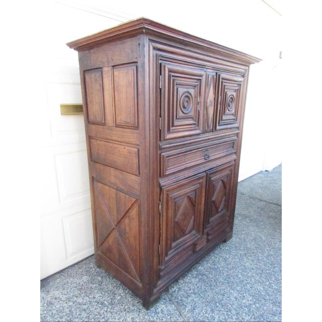 Wood 18th. Century Paneled French Armoire From Normandy For Sale - Image 7 of 18