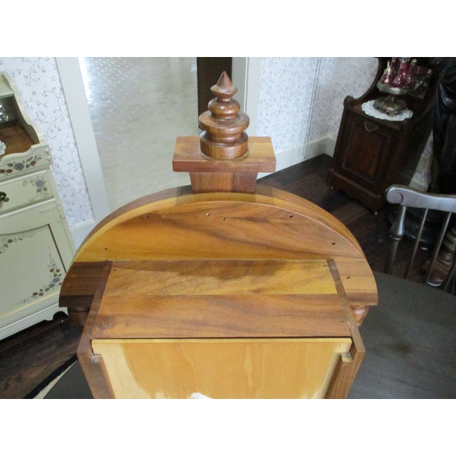 Beautiful Vintage Wood Ansonia Reproduction Tear Drop Clock 8 Day Wind Painted Glass on Door Works For Sale - Image 14 of 15