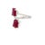 Traditional Natural Dual Ruby Diamond Ring 6.5 14k W Gold 5.02 TCW Certified For Sale - Image 3 of 12