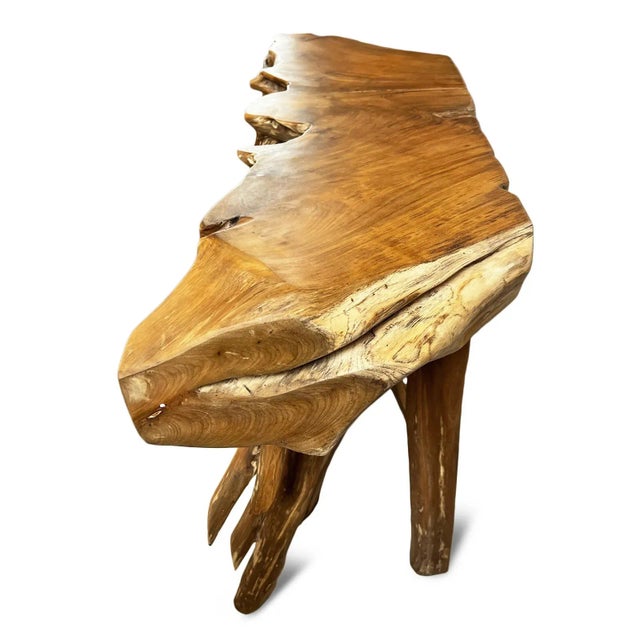 Organic Teak Root Console Table For Sale In Los Angeles - Image 6 of 9