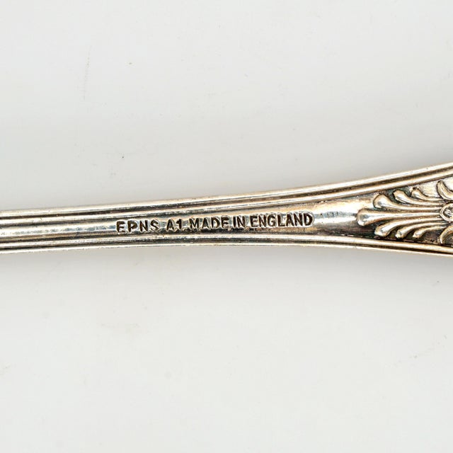 Vintage English Silver Plate Berry Serving Spoon Circa 1930s For Sale - Image 4 of 6