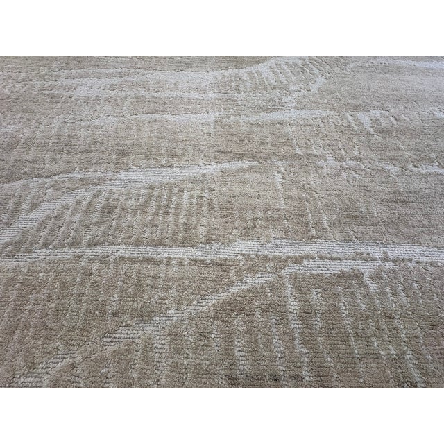 Rh Restoration Hardware Strati Hand-Knotted Wool Rug — 10' × 14' Sand | Himalayan Highland Wool | High-Low Textural Design For Sale In Columbus - Image 6 of 18