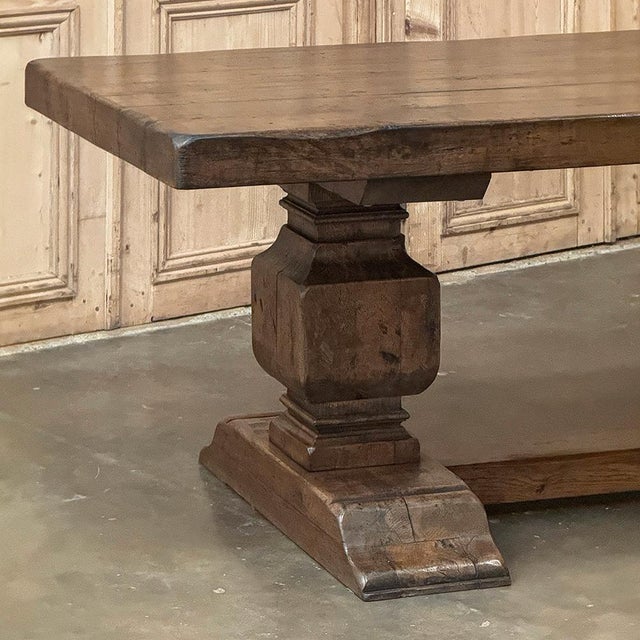 Antique Rustic European Double Pedestal Trestle Dining Table For Sale - Image 14 of 18