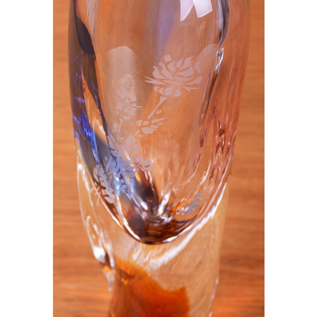 Mid-Century Modern Vase with Ashtray by Josef Rozínek for Novy Bor Glassworks, Czech, 1950s, Set of 2 For Sale - Image 9 of 13