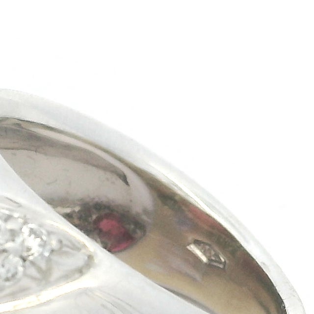 1970s Italian 18k White Gold Rubellite and Diamond Sculptural Statement Ring, Size 7 For Sale - Image 11 of 11