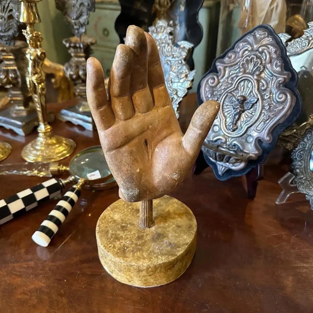 Vintage 1930s Hand-Painted School Study Plaster Hand This unique piece is a vintage 1930s school study model, originally...